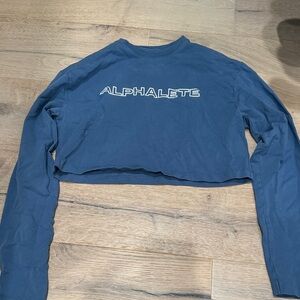 Alphalete Navy Cropped Long Sleeve Tee